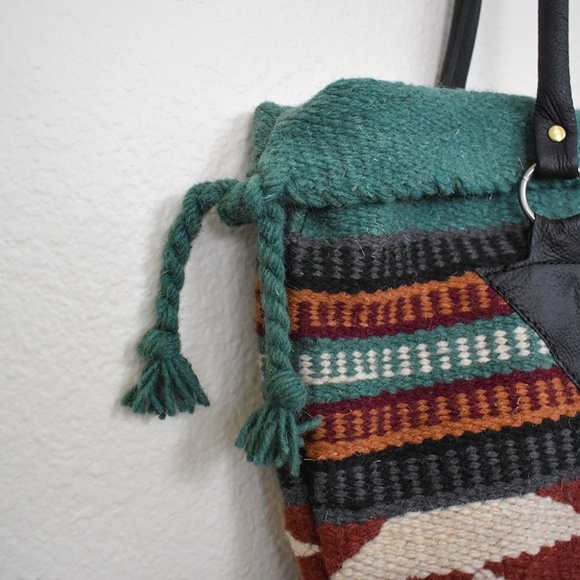 Southwest Boho Bag Handwoven Wool Malibu Purse - Picture 3 of 8